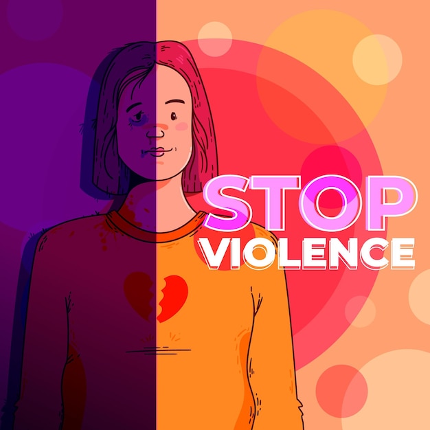 Free vector gender violence concept