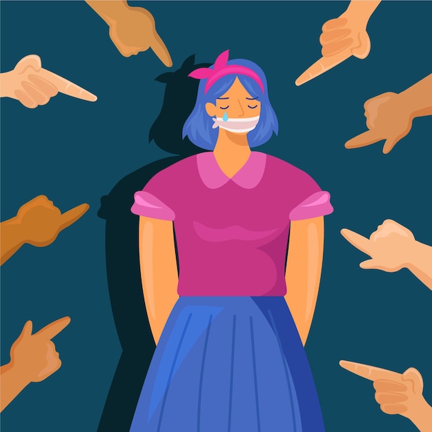 Free vector gender violence concept