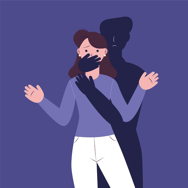Gender violence illustration concept