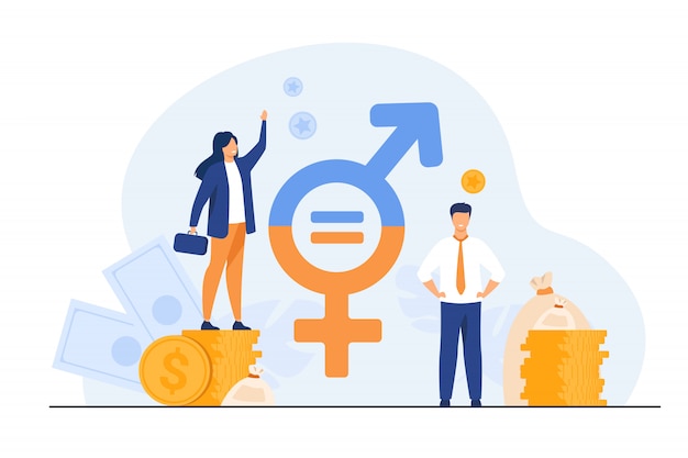 Gender wage equality in business Free Vector