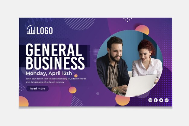 General business horizontal banner template