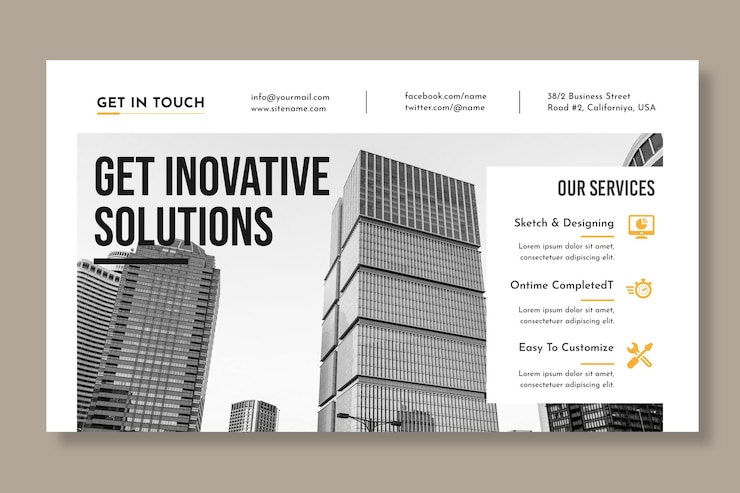 Free Vector general business horizontal banner