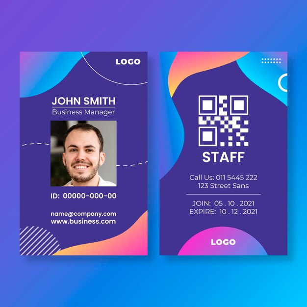 general business id card template