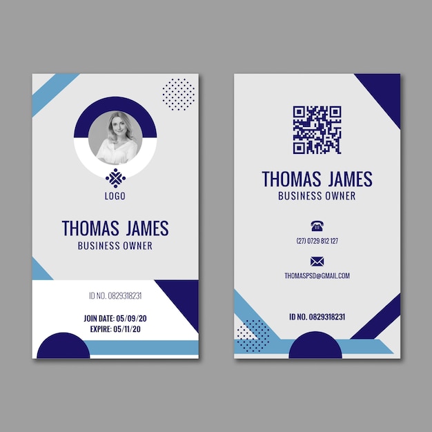 Free vector general business id card