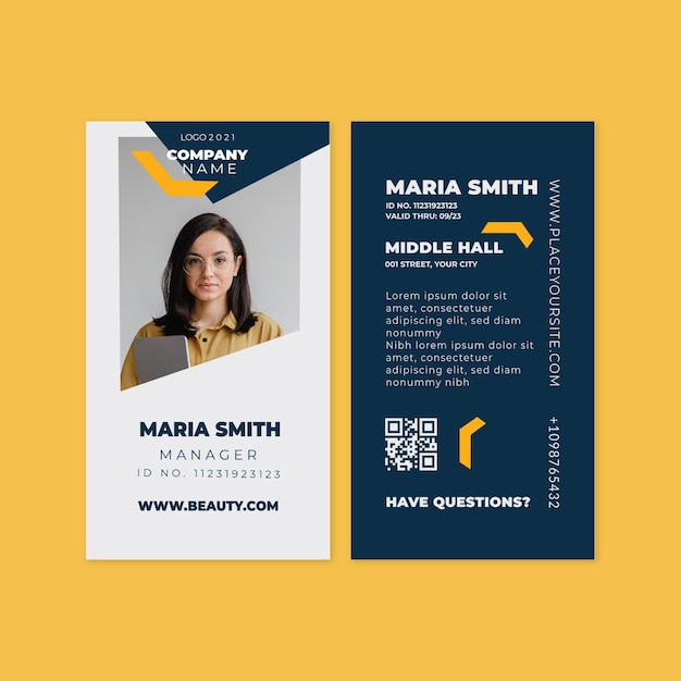 Free vector general business id card