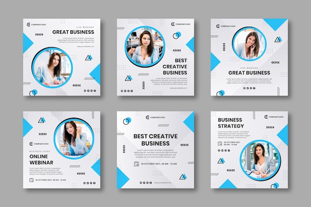 Free vector general business instagram posts