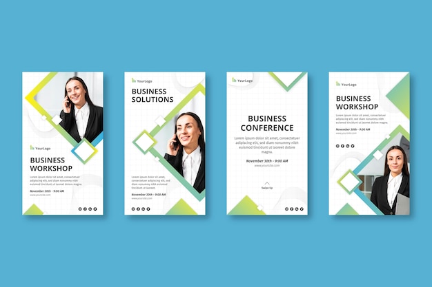 Free vector general business instagram stories corporate template