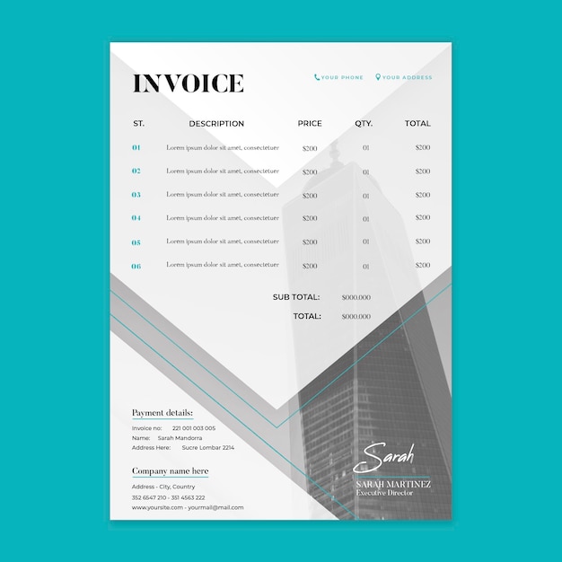 Free vector general business invoice template