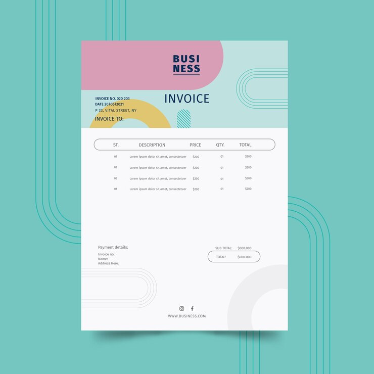 Free Vector general business invoice template