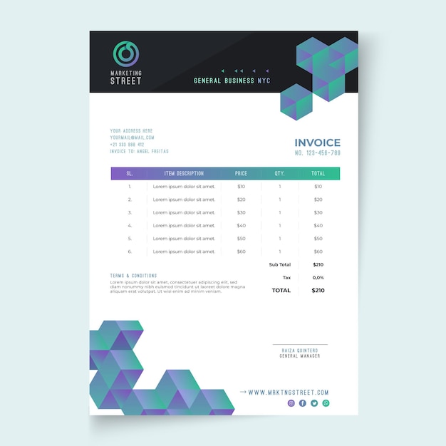 General business invoice template