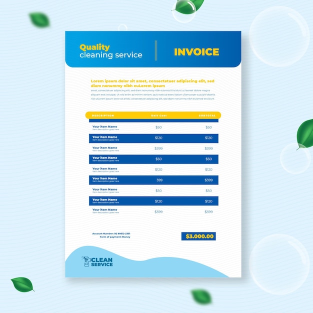 Free vector general business invoice template