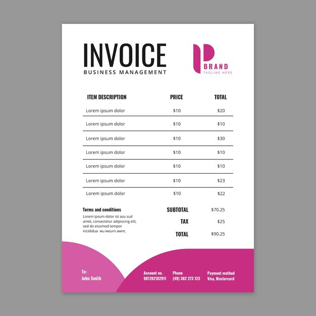 General business invoice template