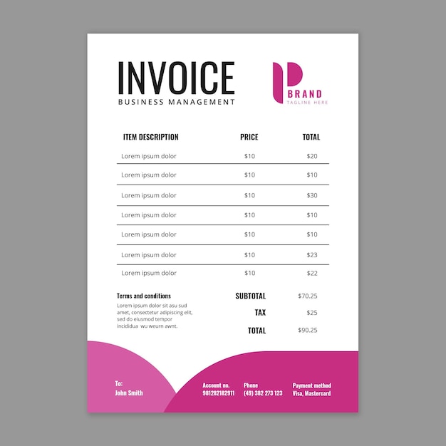 General business invoice template