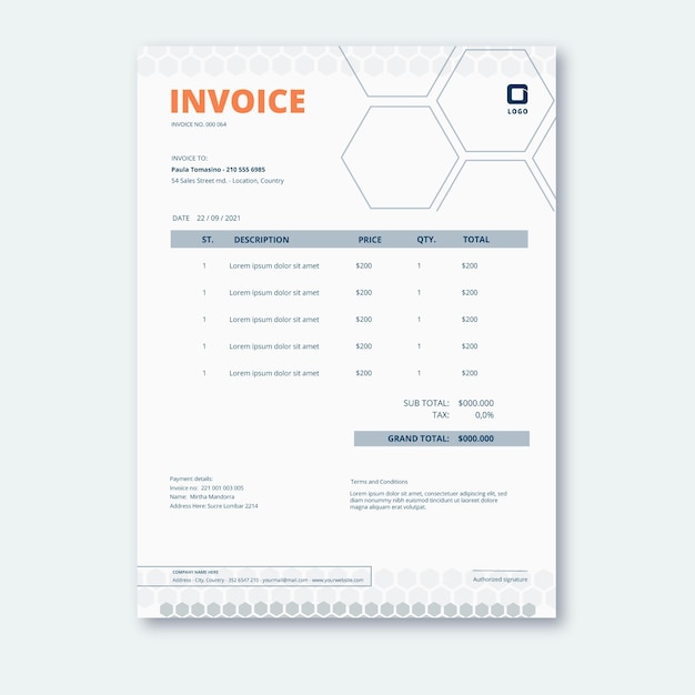 General business invoice template