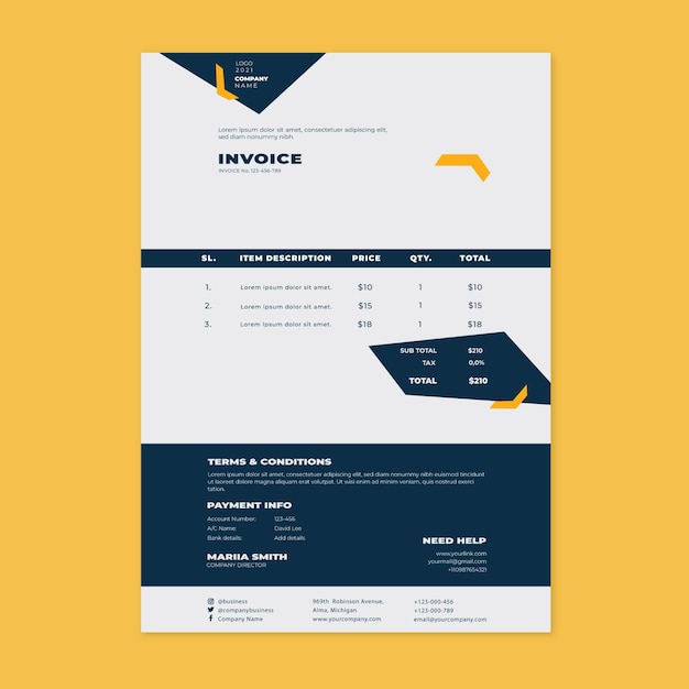 Free vector general business invoice