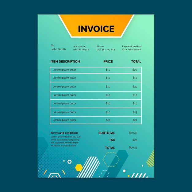 Free vector general business invoice