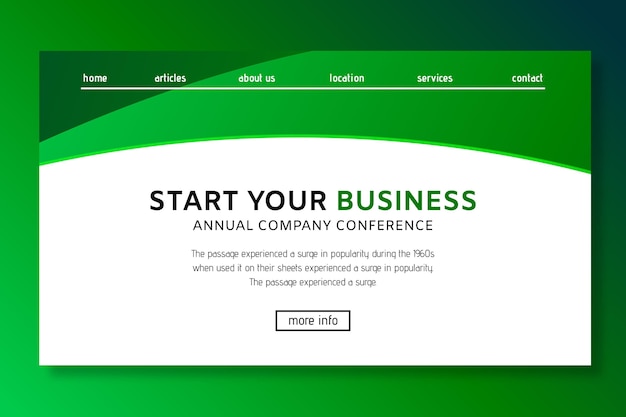 Free vector general business landing page template