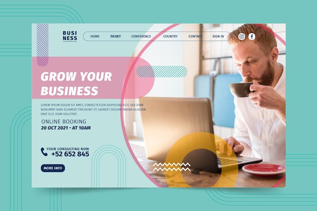 Free vector general business landing page template