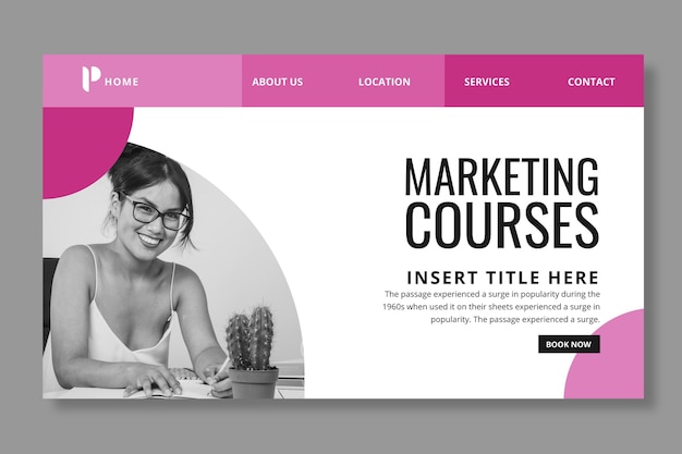 image slider website template free download Free vector general business landing page template