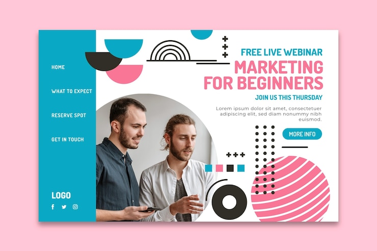Free Vector general business landing page template