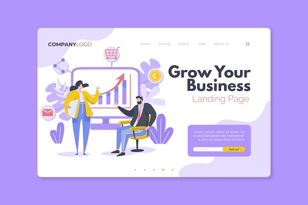 Free vector general business landing page