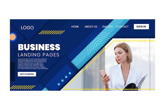 Free vector general business landing page