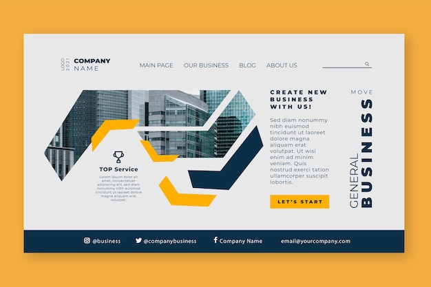 General business landing page