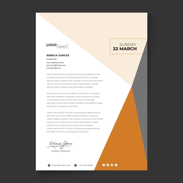 Free vector general business letterhead template