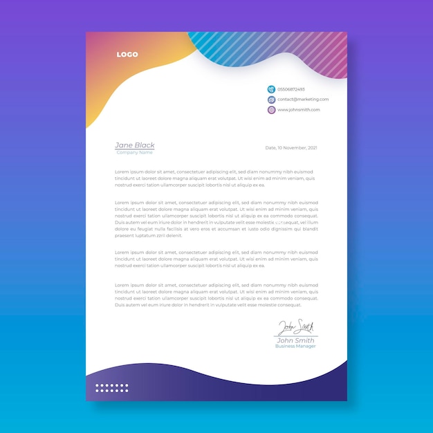 Free vector general business letterhead template