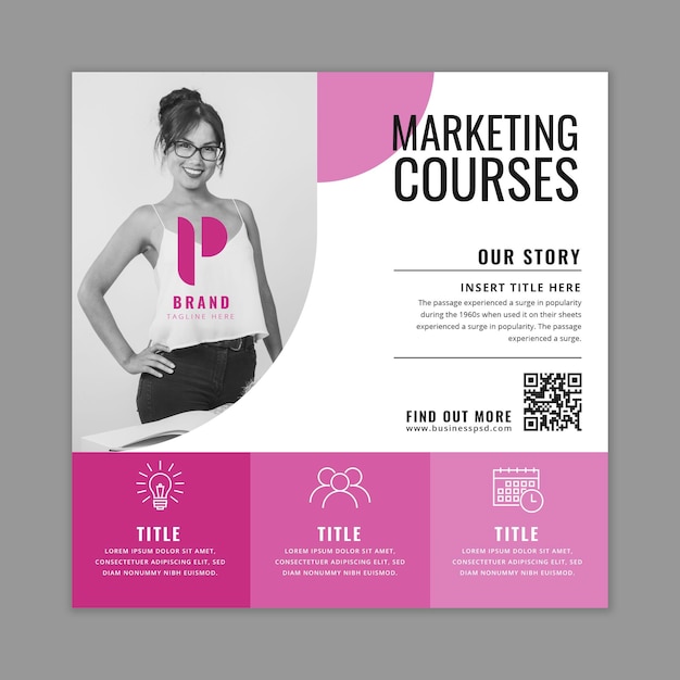 Free vector general business squared flyer template