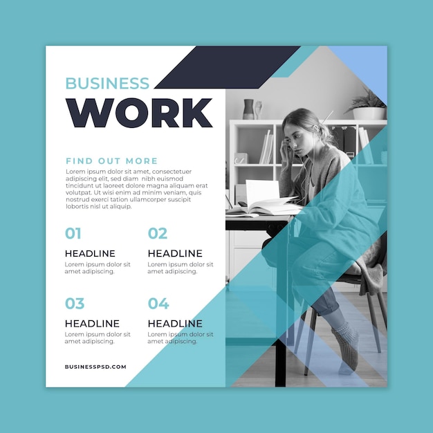 General business squared flyer template