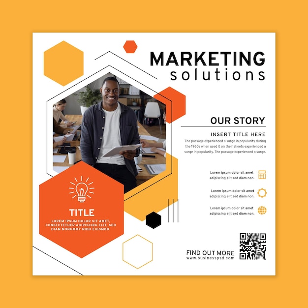 General business squared flyer template