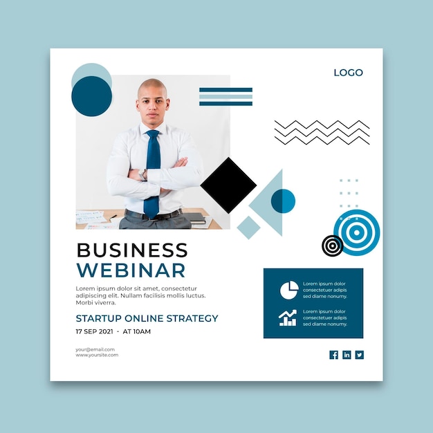 Free vector general business squared flyer