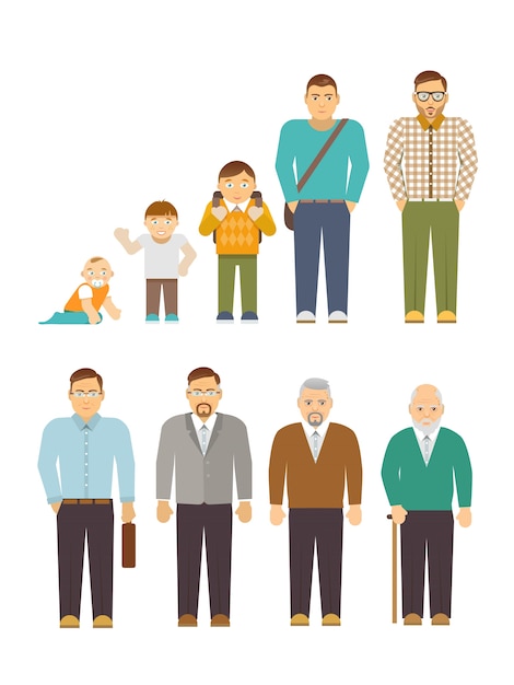 Free vector generation men flat