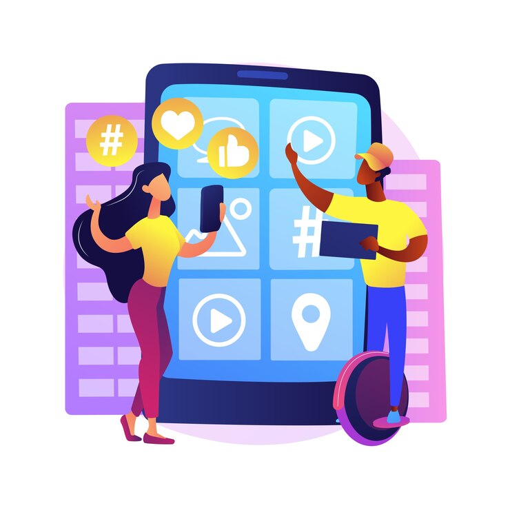 Free Vector generation z abstract concept  illustration. hyper-connected world, childhood with tablet, mobile device, social media, mobile banking, personal finance, young people .