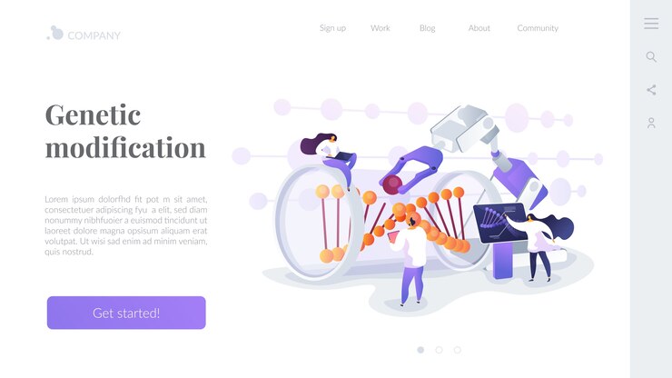 Free Vector genetic modification landing page template