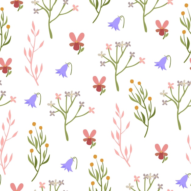 Gentle pattern with bluebell flowers