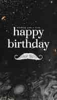 Free vector gentleman birthday greeting template with mustache illustration