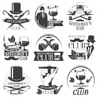 Free vector gentlemen club label set