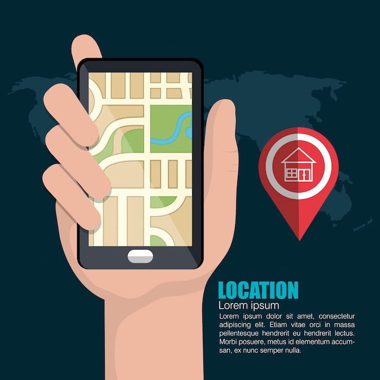 Free Vector geographic location system