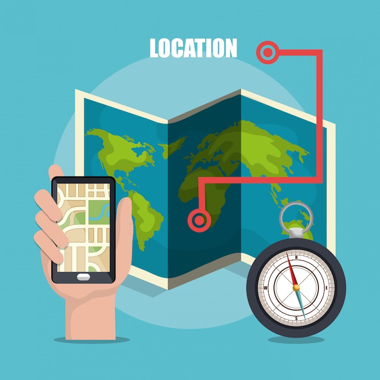 Free Vector geographic location system