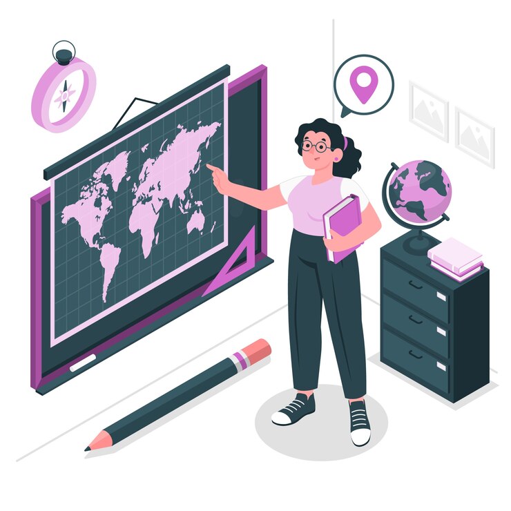 Free Vector geography lesson concept illustration