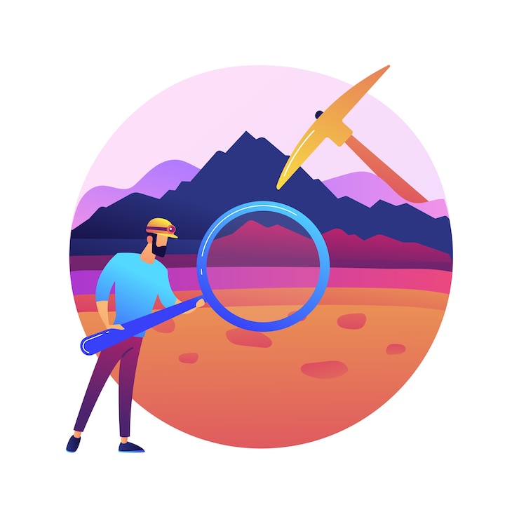 Free Vector geology abstract concept  illustration. applied earth science, physical rocks study, geology for children, minerals research, landscape formation, soil exploration .