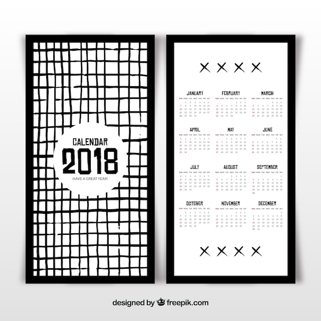 Vettore gratuito geometrico 2018 calendario