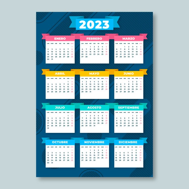 Geometric  2023 colorful calendar