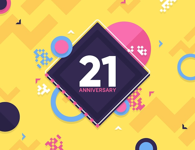 Free vector geometric 21 anniversary wallpaper