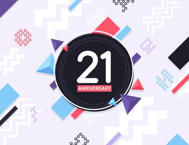 Free vector geometric 21 anniversary wallpaper