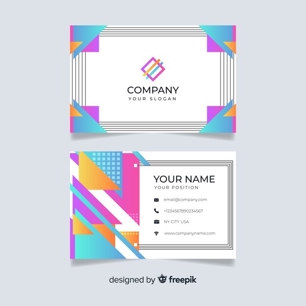 Geometric abstract business card template