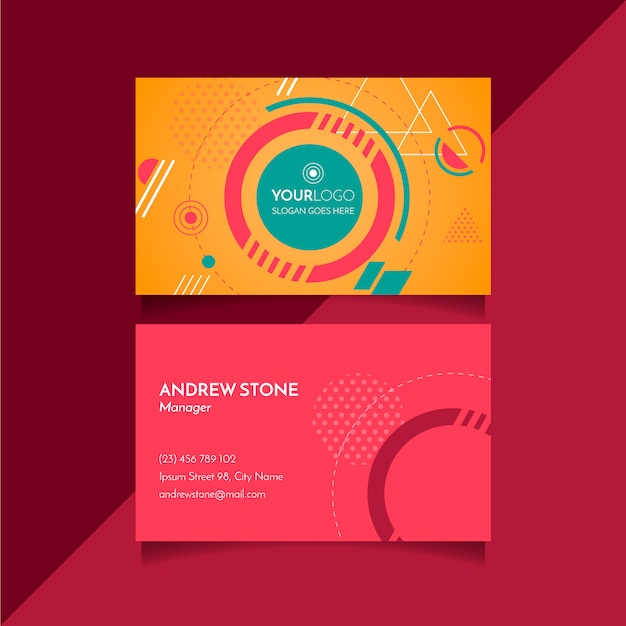 Geometric abstract business card