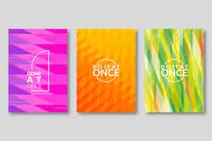 Free vector geometric abstract cover collection